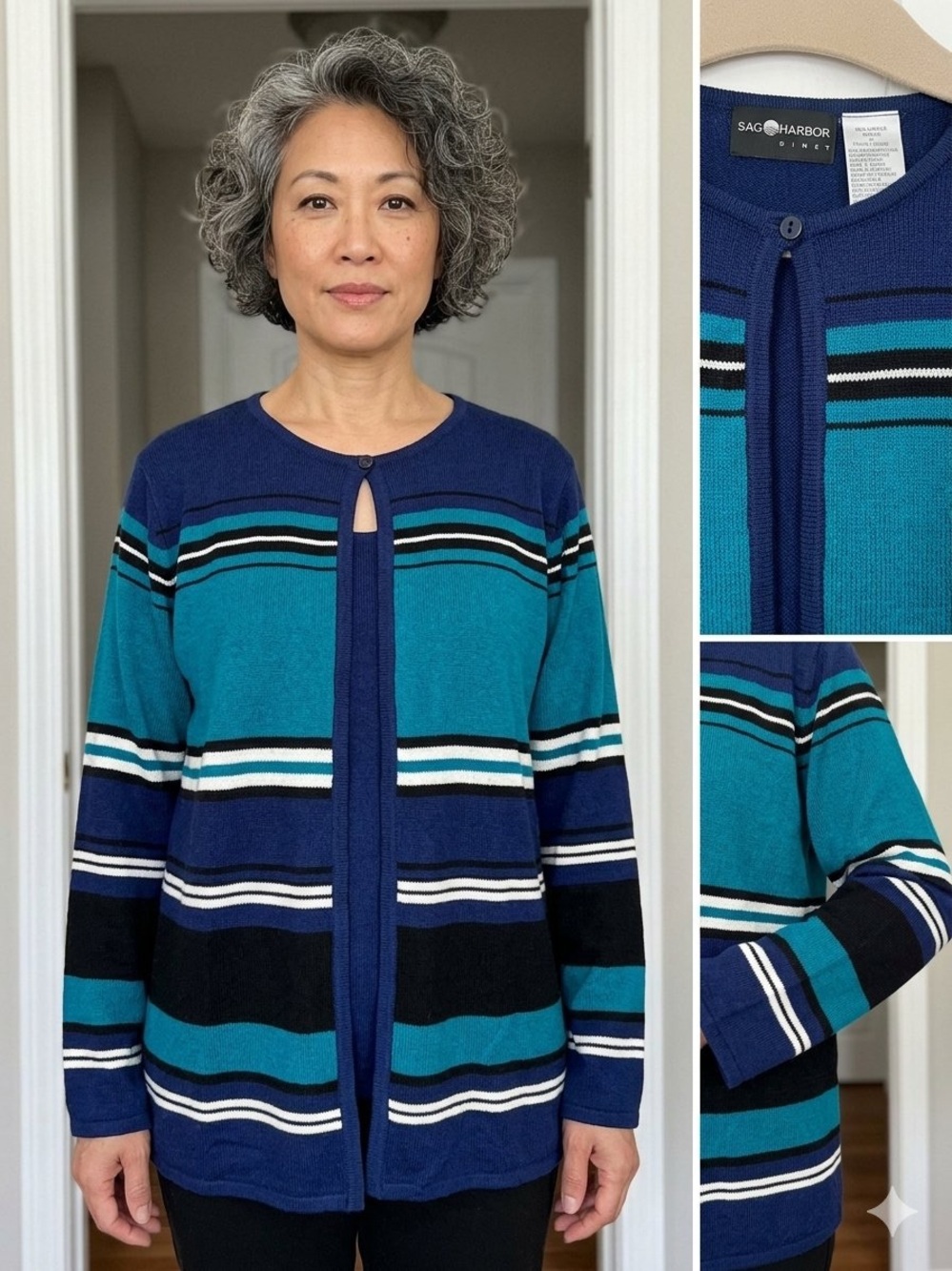 Sag Harbor Cardigan Sweater 1X